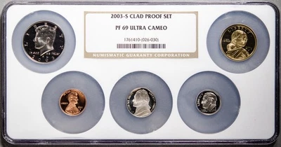 2003-S CLAD PROOF SET NGC PF69UC #1761410-(026-030) - Image 1 of 2