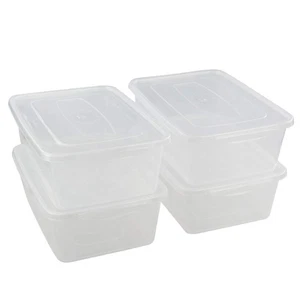 Contenedor de almacenamiento de plástico transparente Jekiyo, contenedor de caja de enganche de 14 cuartos con tapa, 4... - Imagen 1 de 6
