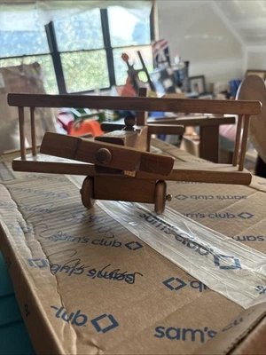 Collectible Handmade Wooden Airplane - Image 1 of 4