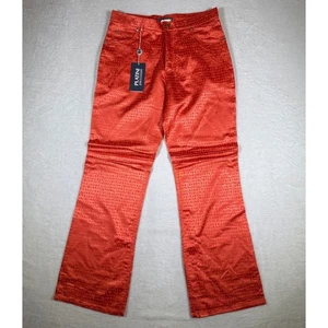 PLATINI JEANS COUGAR Schlaghose orange Satin Logo Print Größe 30 - Bild 1 von 12
