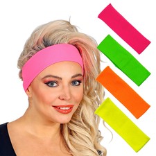 80er Jahre Aerobic Stirnband Fitness Schweißband Stirn Neon-Haarband Kopfband
