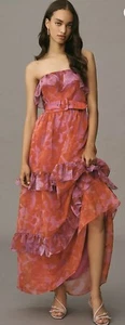 Anthropologie Strapless Tiered Maxi Dress Size L NWT - Picture 1 of 3