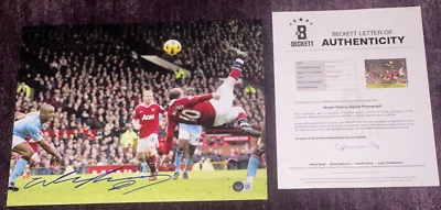 FOTO firmada por Wayne Rooney 11x14 con Beckett Auth (BAS) LOA AUTO 10 Foto 1 de 4