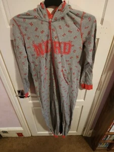 New Look Nerd Bodysuit Jumpsuit Hooded Nightwear Large - Picture 1 of 2