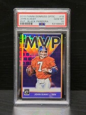 2019 Donruss Optic John Elway Black Pandora /25 MVP - PSA 10 GEM - Broncos 
