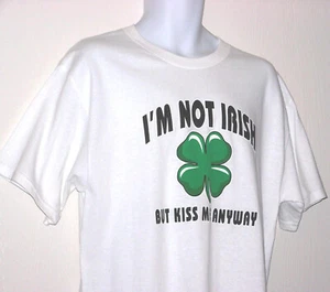 Camiseta Hombre Talla Grande NUEVA CON ETIQUETAS 100% Algodón Trébol Blanco Día de San Patricio - Imagen 1 de 2