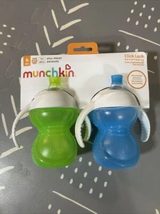 Munchkin Click Lock Bite Proof Trainer Cup, Blue/Green, 7 Ounce, 2 Count - Picture 1 of 1