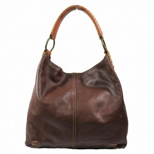 [Japan Used Bag] Lucky Brand Handbag One Handle Stitch Leather Bag Brown/1 Ladie