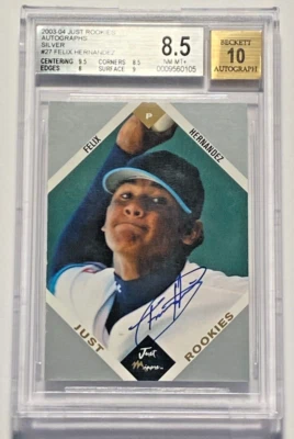 2003-04 Just Minors Rookies FELIX HERNANDEZ Auto Silver Edition /375 MARINERS - Image 1 of 3