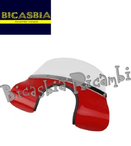 0412 - PARABREZZA CON STAFFE CUPOLINO ROSSO VESPA PX 125 150 200 PX ARCOBALENO - Imagen 1 de 1