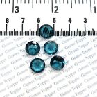 Natural London Blue Topaz Faceted Cut 9 mm Round Shape For Making Earrings