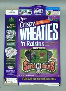 Steve Young Super Bowl XXIX Replays Crispy Wheaties With Raisins Box 1989 - Picture 1 of 3