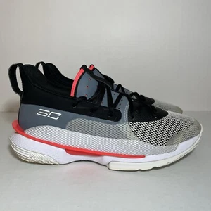 Size 9.5 - Men’s Under Armour Curry 7 Basketball Shoes UNDRTD Lace Up Grey - Picture 1 of 9