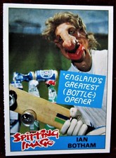 SPITTING IMAGE - Card #03 - "IAN BOTHAM -ENGLAND'S GREATEST OPENER" - TOPPS 1990