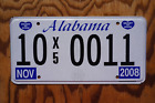 2008 Alabama License Plate # 10 - 0011
