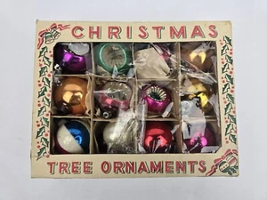 VINTAGE MIXED LOT OF 13 MERCURY GLASS CHRISTMAS ORNAMENTS 2” Poland - Picture 1 of 13