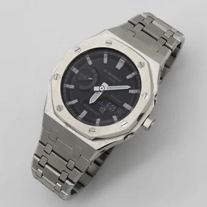 Casioak Custom G-Shock GA2100 Mod Rubber Strap Stainless Steel Case - Picture 1 of 8