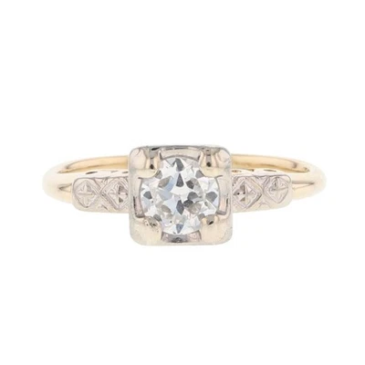 .41ct Round Cut Diamond Solitaire Engagement Ring 14k Multi-Tone Gold Size 4.5 - Image 1 of 4