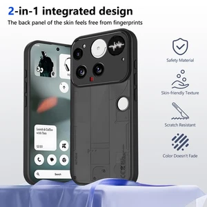 Pour Rien Téléphone (3), Coque Antichoc Hybride Noire Semi Transparente Noire Mat - Photo 1 sur 15