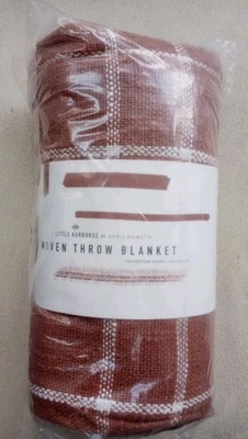 Manta Little Korboose 100 % algodón tejida 50" x 60" en color óxido Foto 1 de 4