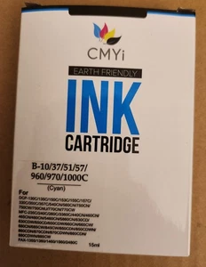 Cartucho de tinta cian b-10/37 b51/57 b-970 b-960 b-1000 nuevas impresoras Brother CMYi - Imagen 1 de 4