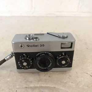 Vintage Rollei 35 Camera 35mm Black & Silver 40mm f/3.5 w Camera bag Untested - Picture 1 of 9