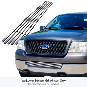 Fits 2004-2005 Ford F-150 Lower Bumper Chrome Billet Grille Grill Insert - Picture 1 of 7