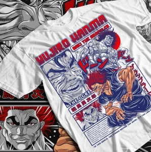 Baki the Grappler T-Shirt, Gym Workout Unisex Graphic Tee, Yujiro Hanma Anime - Picture 1 of 10
