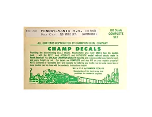 Pennsylvania Railroad Decals, Champ HB-30, 50' Automobile Boxcar, Old Style - Picture 1 of 1