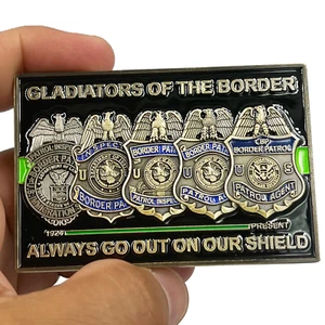 EL13-003 Border Patrol Agent Timeline CBP BPA Challenge Coin Thin Green Line Hon - Picture 1 of 2