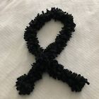 Loopy Yarn Boa Scarf Black Super Wooly Textured Chunky Excellent Condition 72in