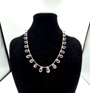 Wunderschöne massive Silber & facettierte Kristall Amethyst Halskette - Bild 1 von 10