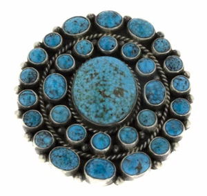 8,25 - Kingman Türkis Cluster Ring von Navajo Künstler Tyler Brown - Bild 1 von 4