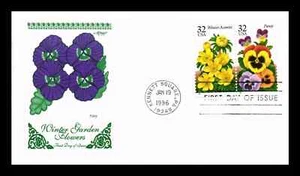 aconite & pansyWINTER  GARDEN FLOWERS 1996 artmaster CACHEt FDC VF UNADDR - Picture 1 of 1