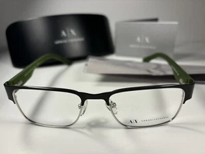 ๐ NEW Armani Exchange 1012 Eyeglasses 6045 Black Green Silver Frames 51/17/140 - Picture 1 of 7