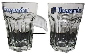 Set of Two Hoegaarden Brewery Belgian Wheat Beer Hexagon 0.33L Glasses 16 FL OZ - Picture 1 of 13