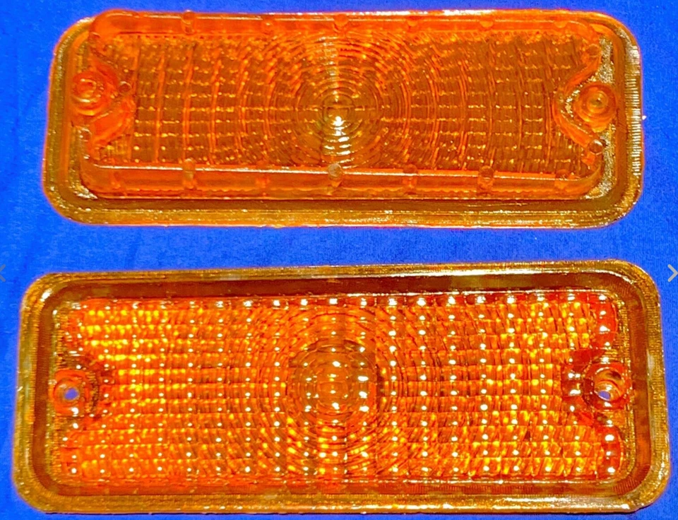 GM TRUCK 73-80 CHEVROLET CHEVY TRUCK C10 FRONT AMBER PARKING LIGHT LENSES PAIR - Image 1 of 1