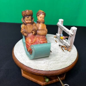 Vtg Anri Music Box, Thorens Swiss Movement "Lara's Theme" Kids in Sled - VIDEO - Picture 1 of 11
