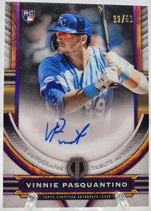 2023 Topps Tribute Vinnie Pasquantino #TA-VP Purple 32/50 Rookie RC Royals - Picture 1 of 2