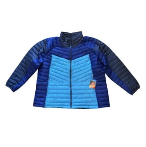 Columbia Omni-Heat Women's Blue Powder Lite II Full Zip Puffer Jacket Size 3X - Picture 1 of 12