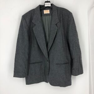 Pendleton Men's Gray Wool Notch Lapel Ventless Single-Breasted Suit Jacket Sz 16