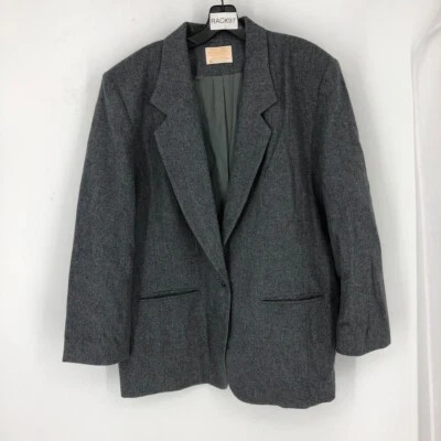Pendleton Men's Gray Wool Notch Lapel Ventless Single-Breasted Suit Jacket Sz 16 - Image 1 of 4