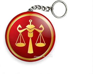 LIBRA ZODIAC HOROSCOPE LUCKY ASTRO SIGN KEYCHAIN KEY FOB HD CHAIN RING GIFT IDEA - Picture 1 of 1