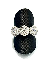 Anello Oro Bianco 18 Kt  750% Trilogy a Rosette Misura di nr 15 - Imagen 1 de 3