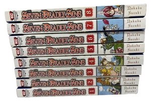 LOT OF 8 The Seven Deadly Sins Dakaba Suzuki Manga Books Volumes 1-2-3-4-5-6-7-8 - Picture 1 of 11