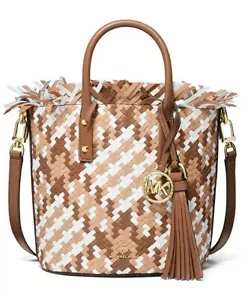BORSA MESSENGER MICHAEL KORS MARLEY IN PELLE MEDIA A SECCHIO BAGAGLI MULTI/ORO NUOVA CON ETICHETTE - Foto 1 di 3