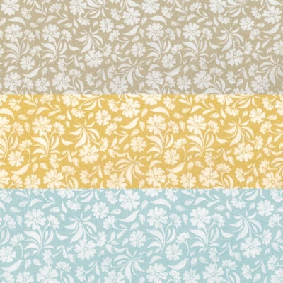 Baumwollstoff Meterware Blümchen Blumen Senf Blau Tob Bekleidung 100% BW Stoff