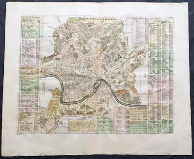 1719 Henri Chatelain Large Antique Map Plan of Rome, Italy - Image 1 of 2