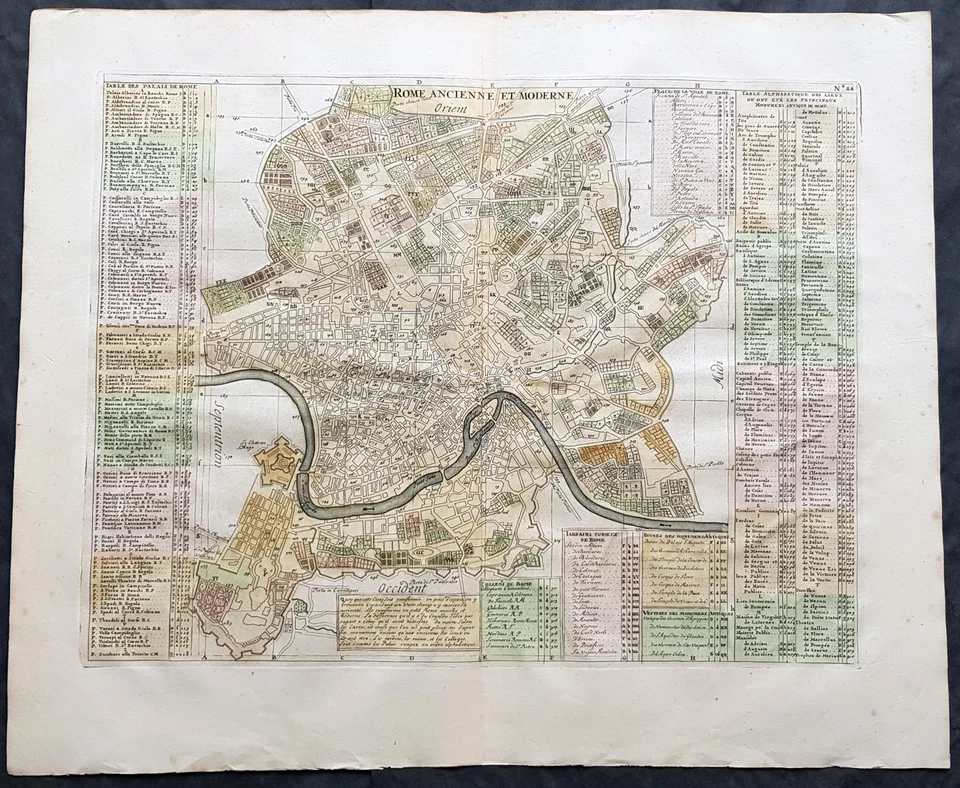 1719 Henri Chatelain Large Antique Map Plan of Rome, Italy - Image 1 of 2