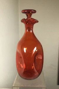 VINTAGE BLENKO GLASS DECANTER #49 CLASSIC STANDARD TANGERINE 11" - Picture 1 of 5